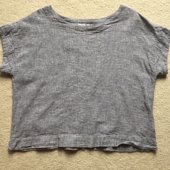 Cut Loose Tops - Gray Cut Loose linen/cotton shirt